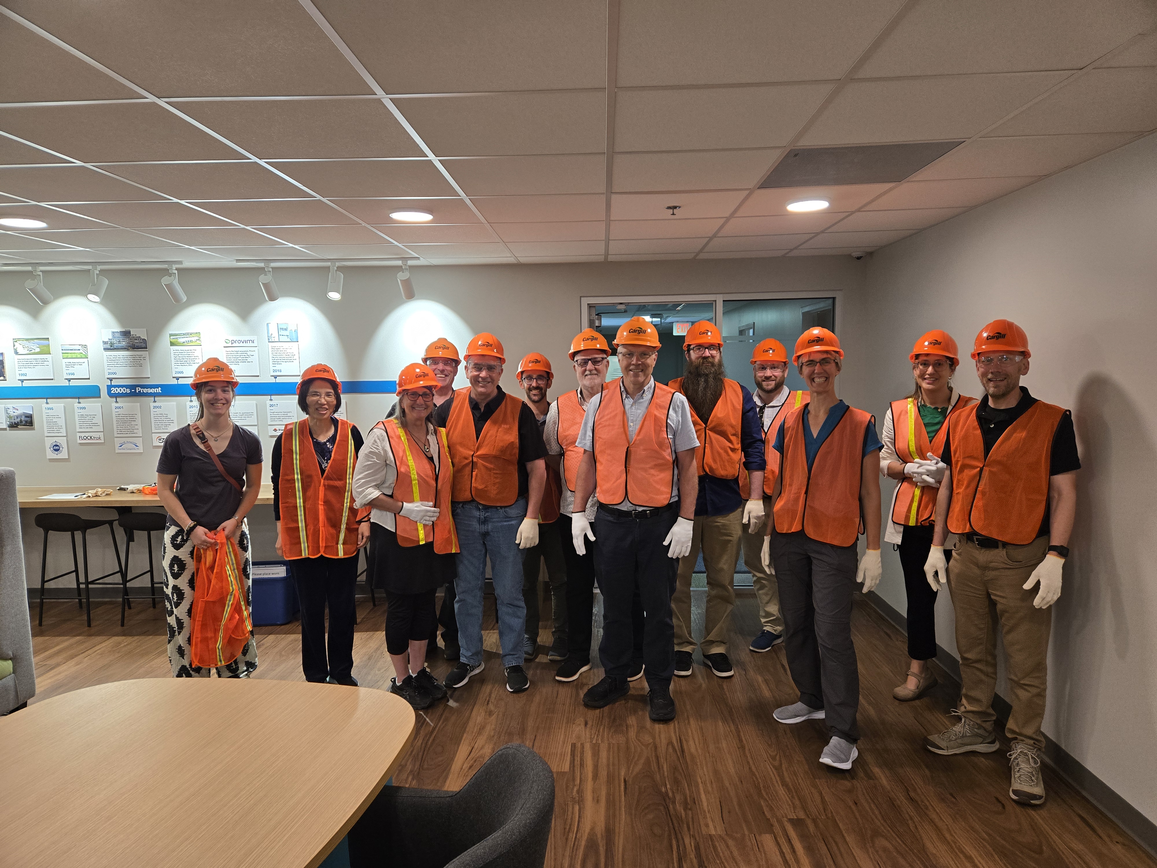 Starting a tour of the Cargill facility.